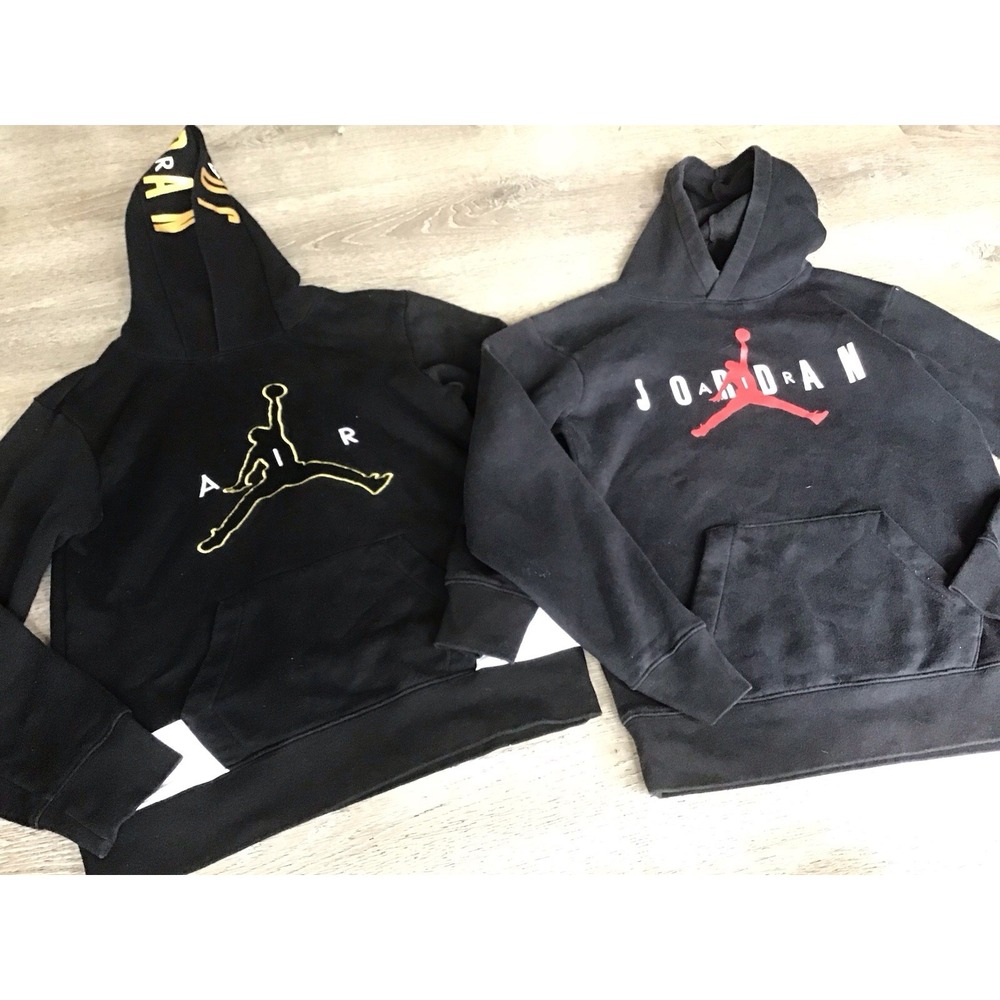 Nike Jordan Youth Size Large  12-13 Years Pair Of hooded Sweatshirts Black Logo